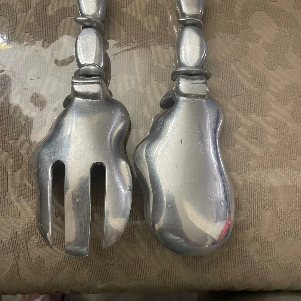 Pier 1 Mariposa Brillante Michael Updike Salad Server Set Fork & Spoon Pebble